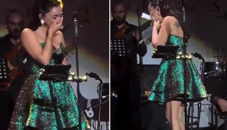 Volkan Konak’ın şarkısını söylerken gözyaşlarına boğuldu
