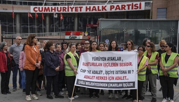 Kadın işçilerden CHP Genel Merkezi önünde eylem